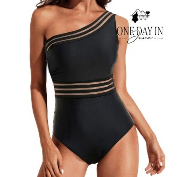 Tempt Me One Shoulder One Piece Swimsuit Size S - Picture 1 of 7